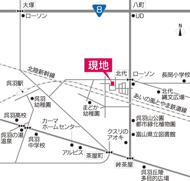 富山市 北代 地図