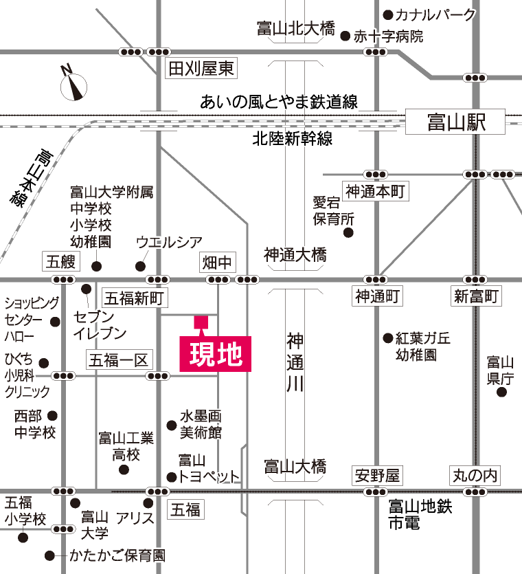 富山市五福 売土地 地図