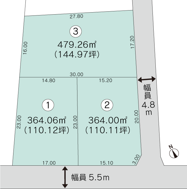 富山市本郷中部 分譲地 区画図