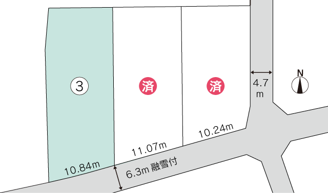 富山市北代 分譲地 区画図