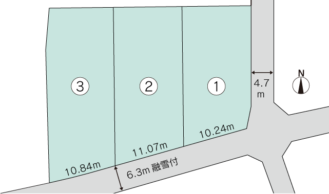 富山市北代 分譲地 区画図