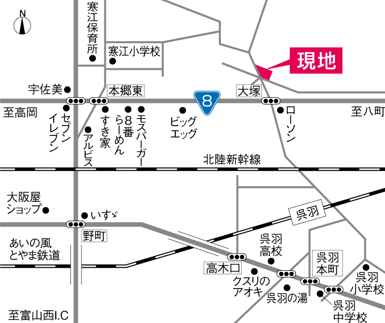 富山市大塚東 分譲地 地図