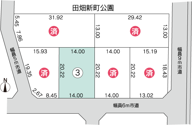 富山市田畑新町 分譲地 区画図